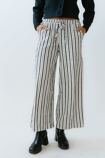 Lucy Striped Baggy Pants in Black