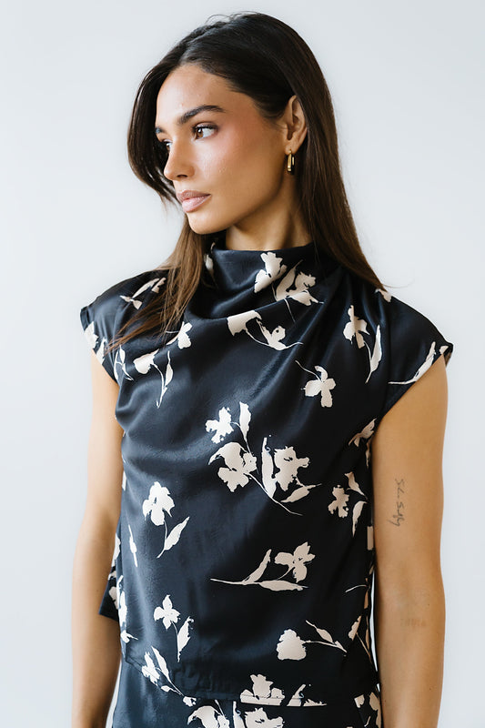 Carsyn Floral Top in Black
