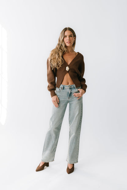 Minnie Knit Cardigan in Brown
