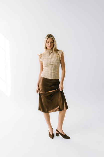 Lue Sheer Top in Taupe