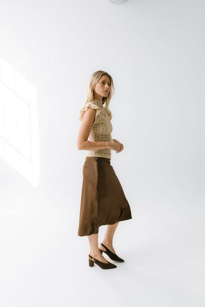 Lue Sheer Top in Taupe