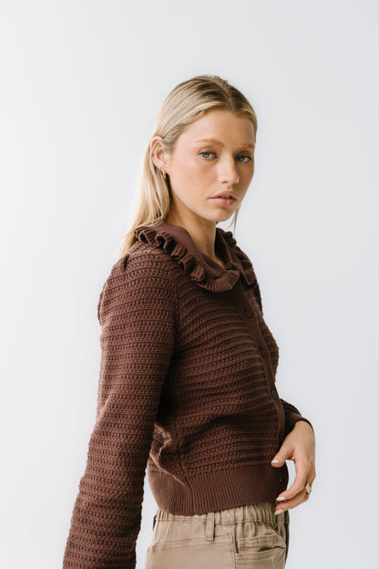 Maureen Collared Cardigan in Brown - FINAL SALE