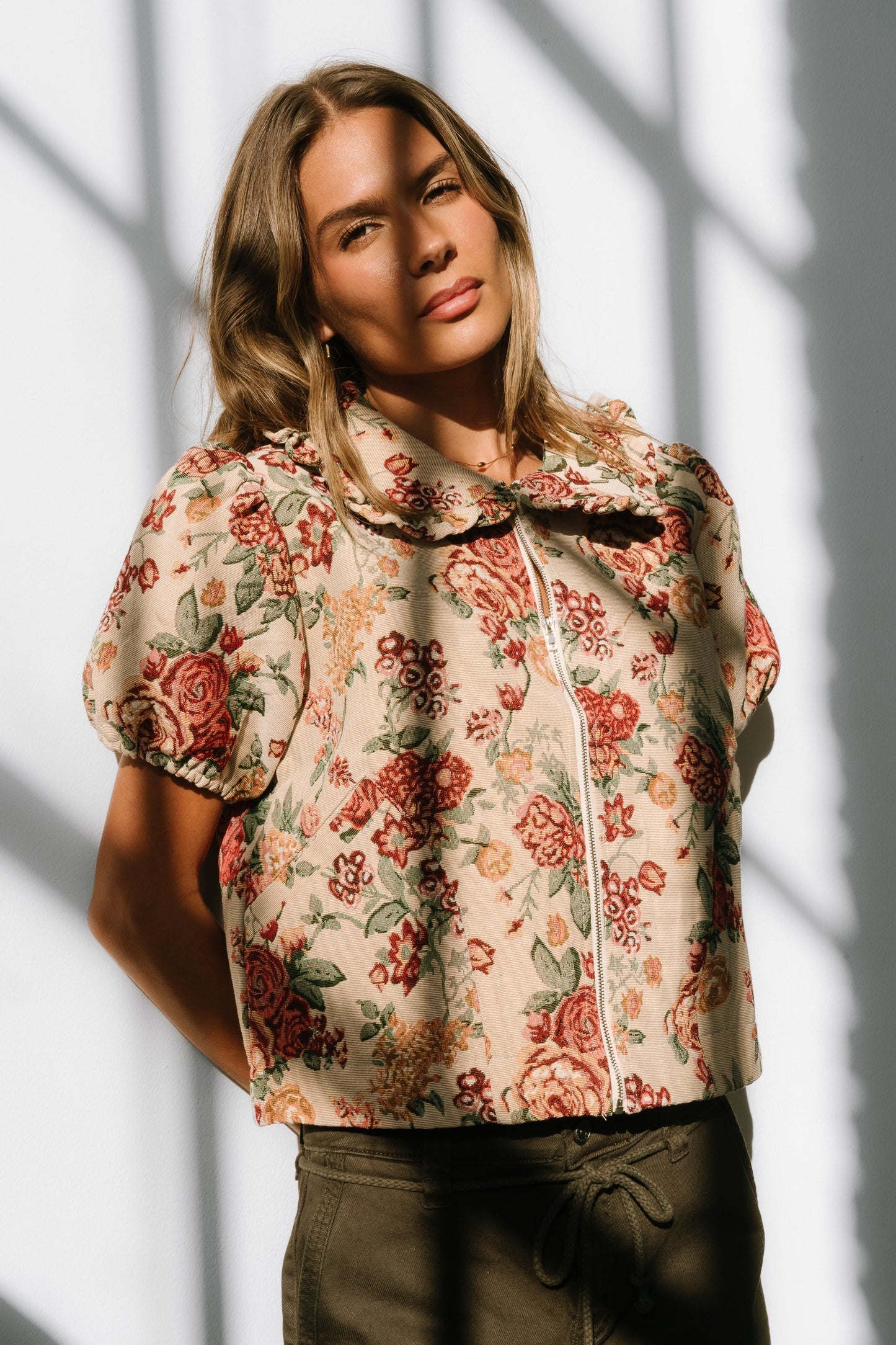 Joanna Floral Zip Up - FINAL SALE