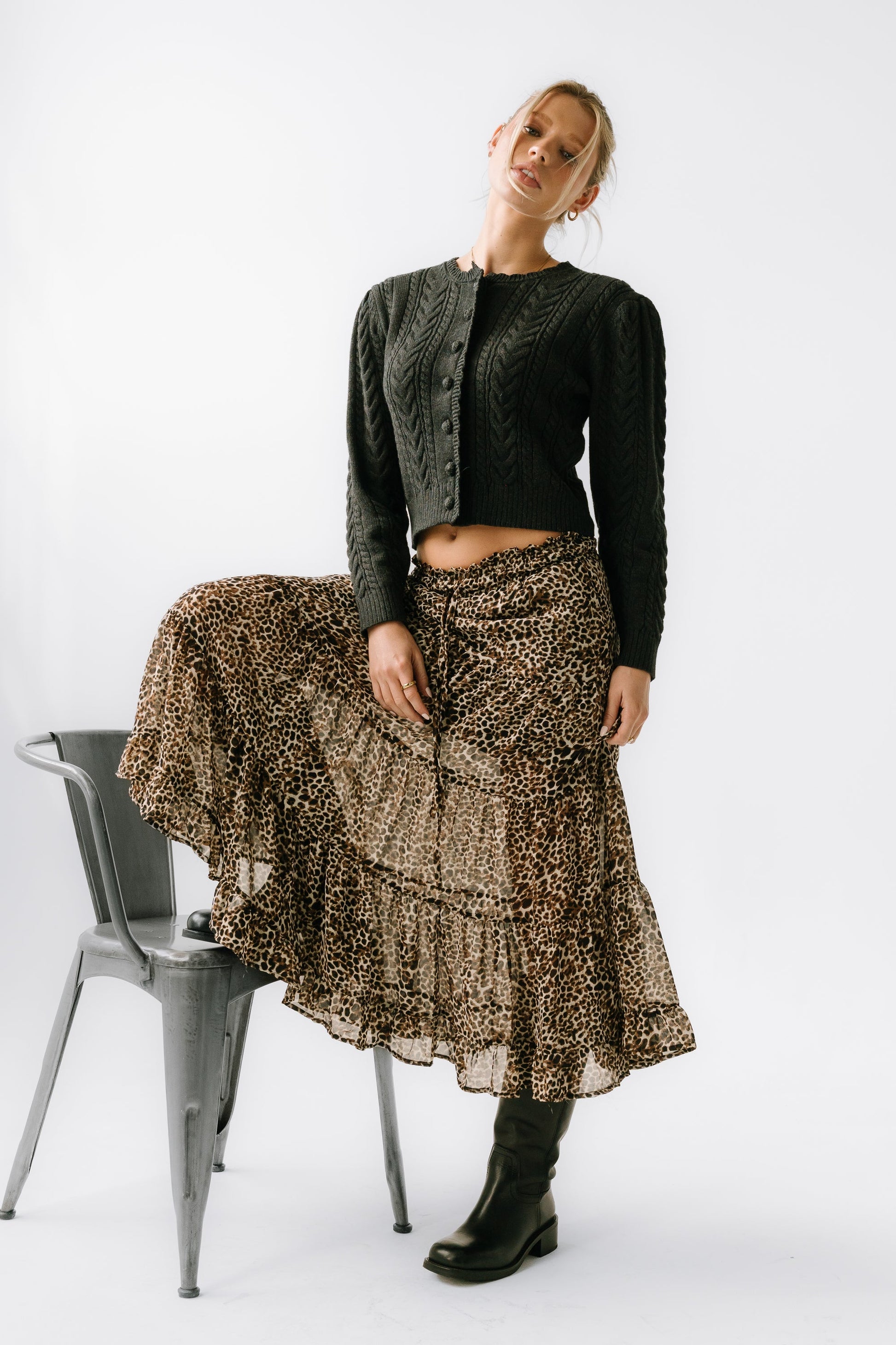 Kayden Leopard Maxi Skirt