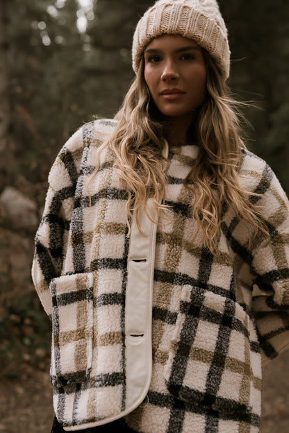 Jasper Gingham Sherpa Jacket - FINAL SALE