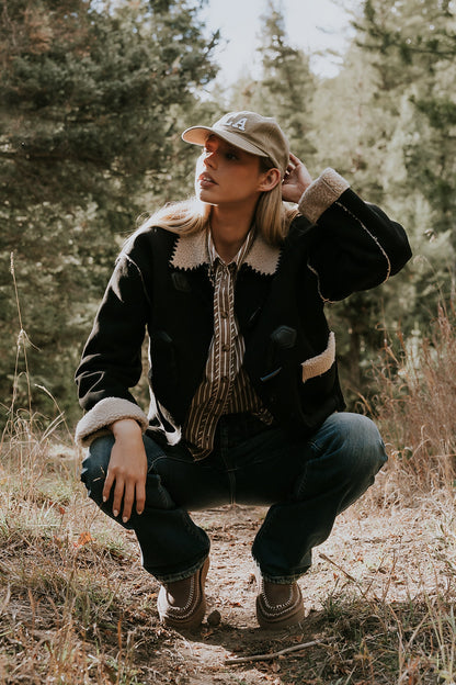 Collins Suede Jacket in Black - FINAL SALE