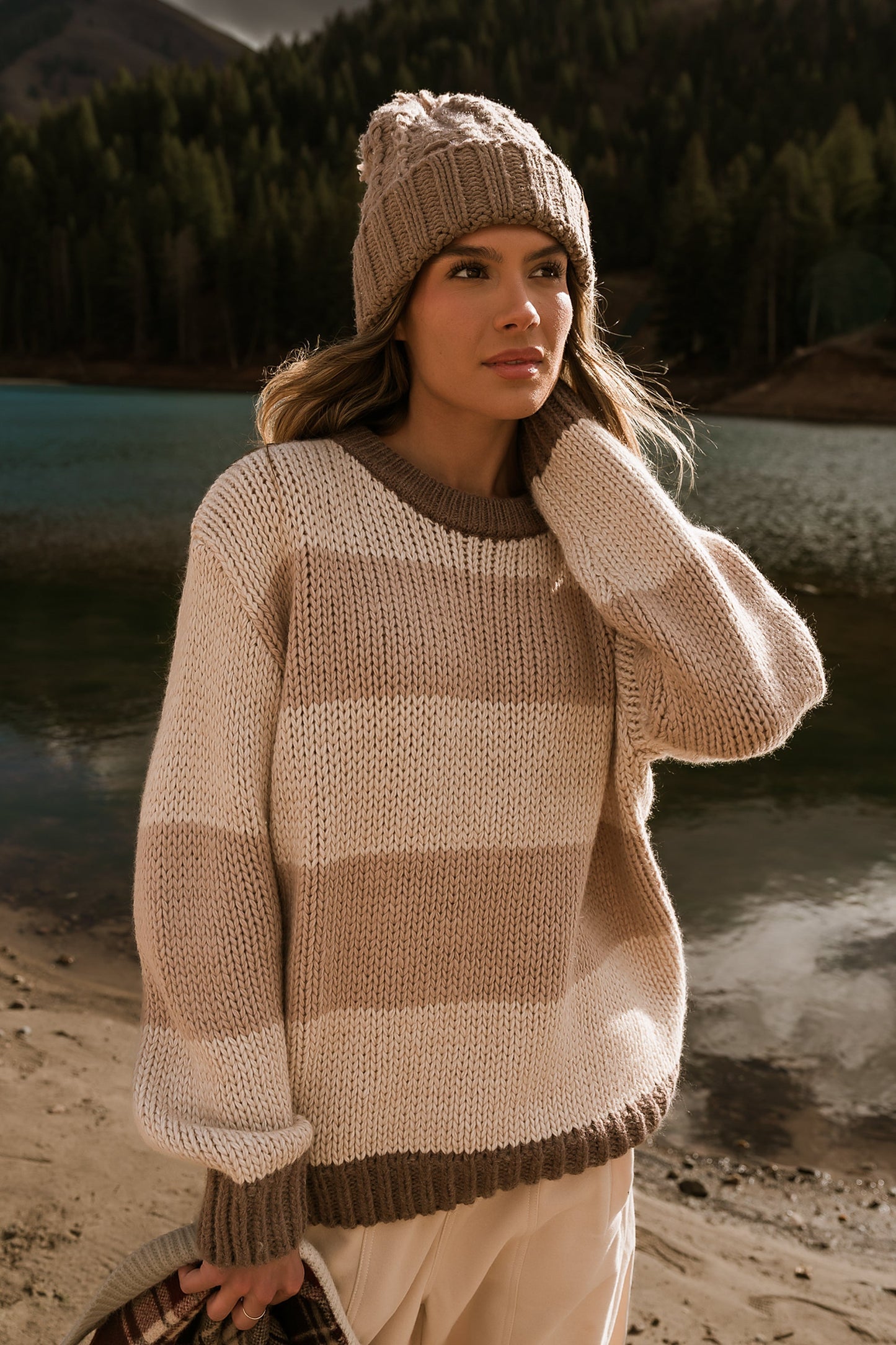 Jolene Striped Sweater in Brown - FINAL SALE