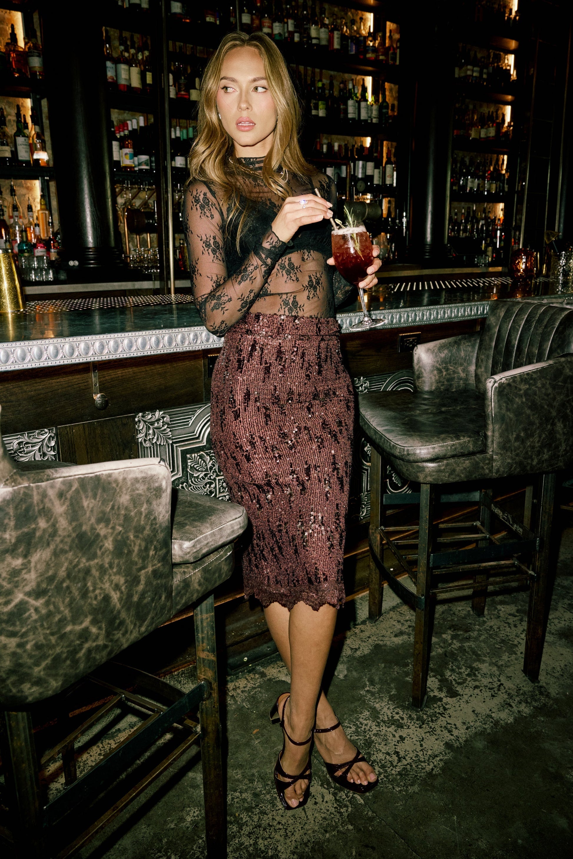Marlie Sequin Midi Skirt - FINAL SALE