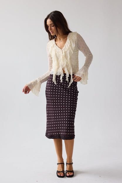 Joy Ruffle Top in Ivory