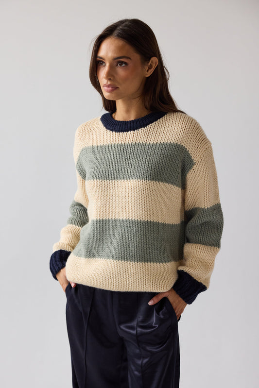 Jolene Striped Sweater in Navy - FINAL SALE