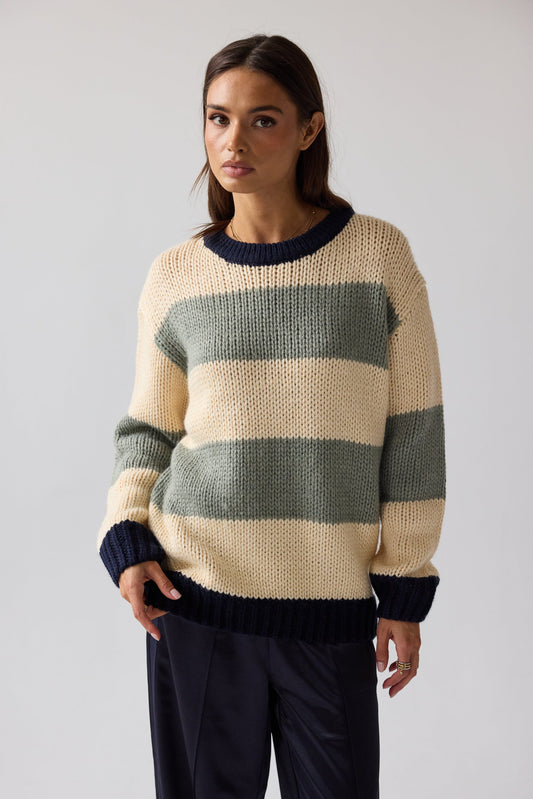 Jolene Striped Sweater in Navy - FINAL SALE