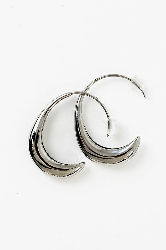 Roman Hoop Earrings in Silver
