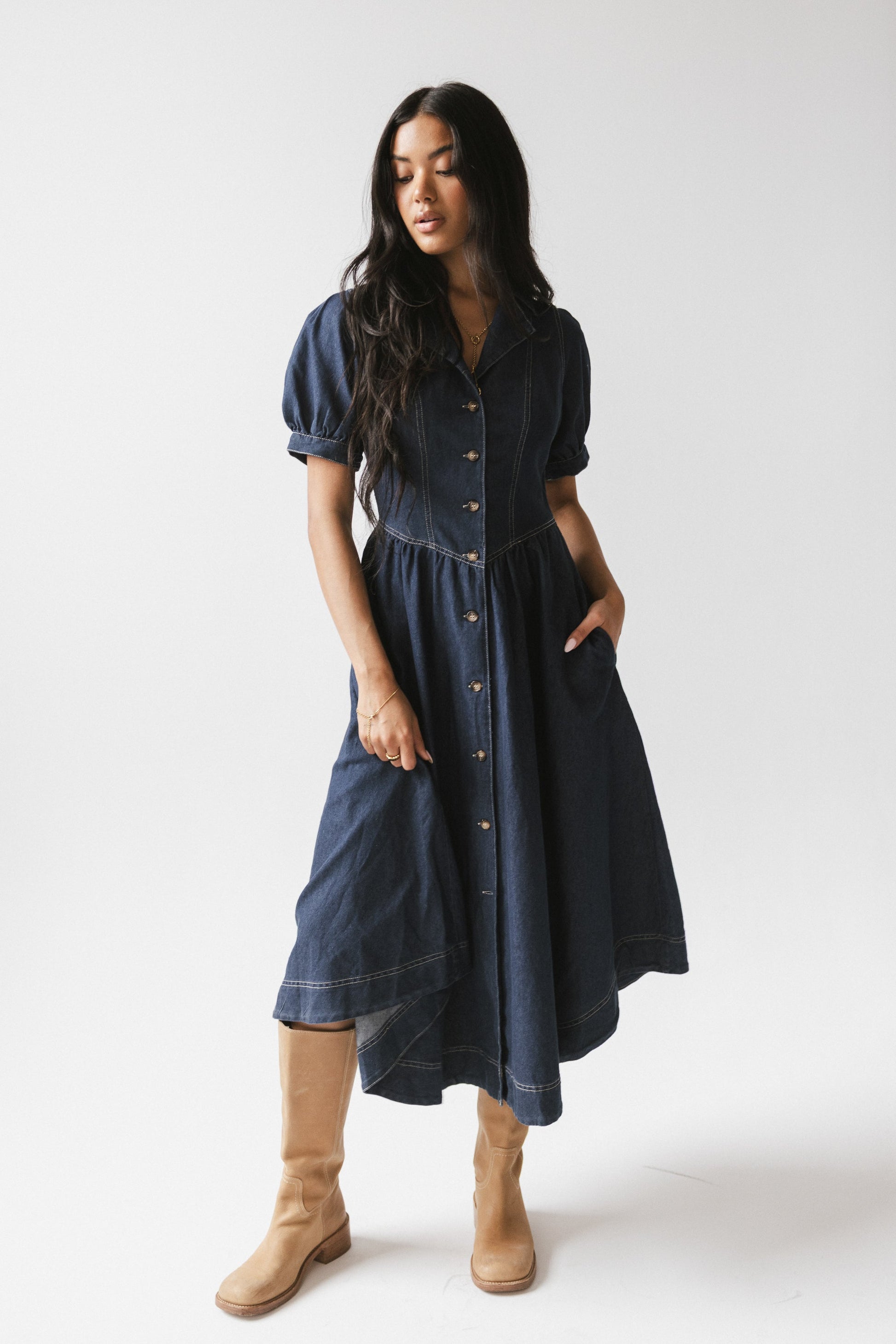 Ivan Denim Midi Dress - FINAL SALE