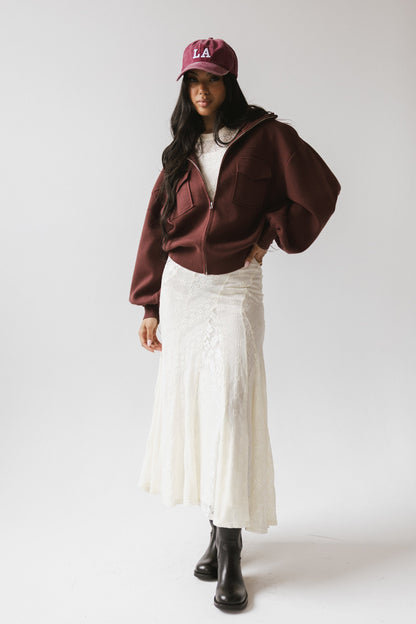 Markus Knit Bomber Jacket in Marsala