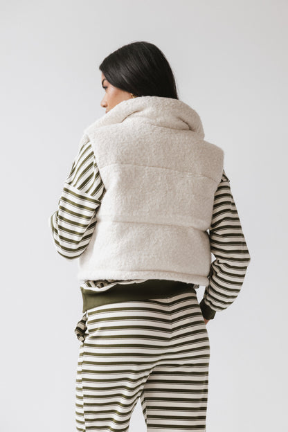 Nolan Puffer Vest in Ivory - FINAL SALE
