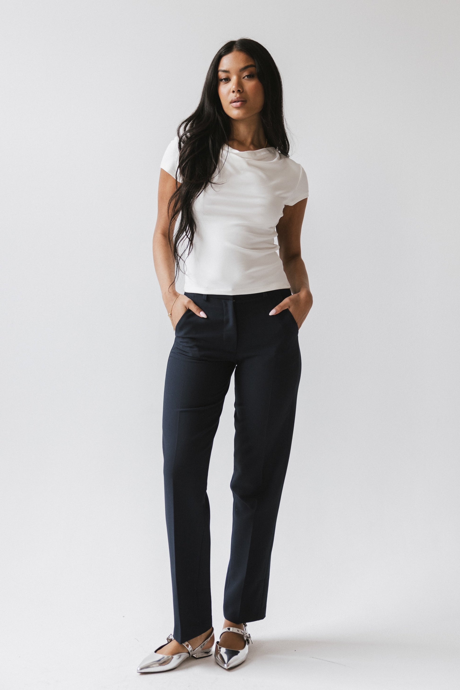 Mitchel Straight Leg Trouser in Navy