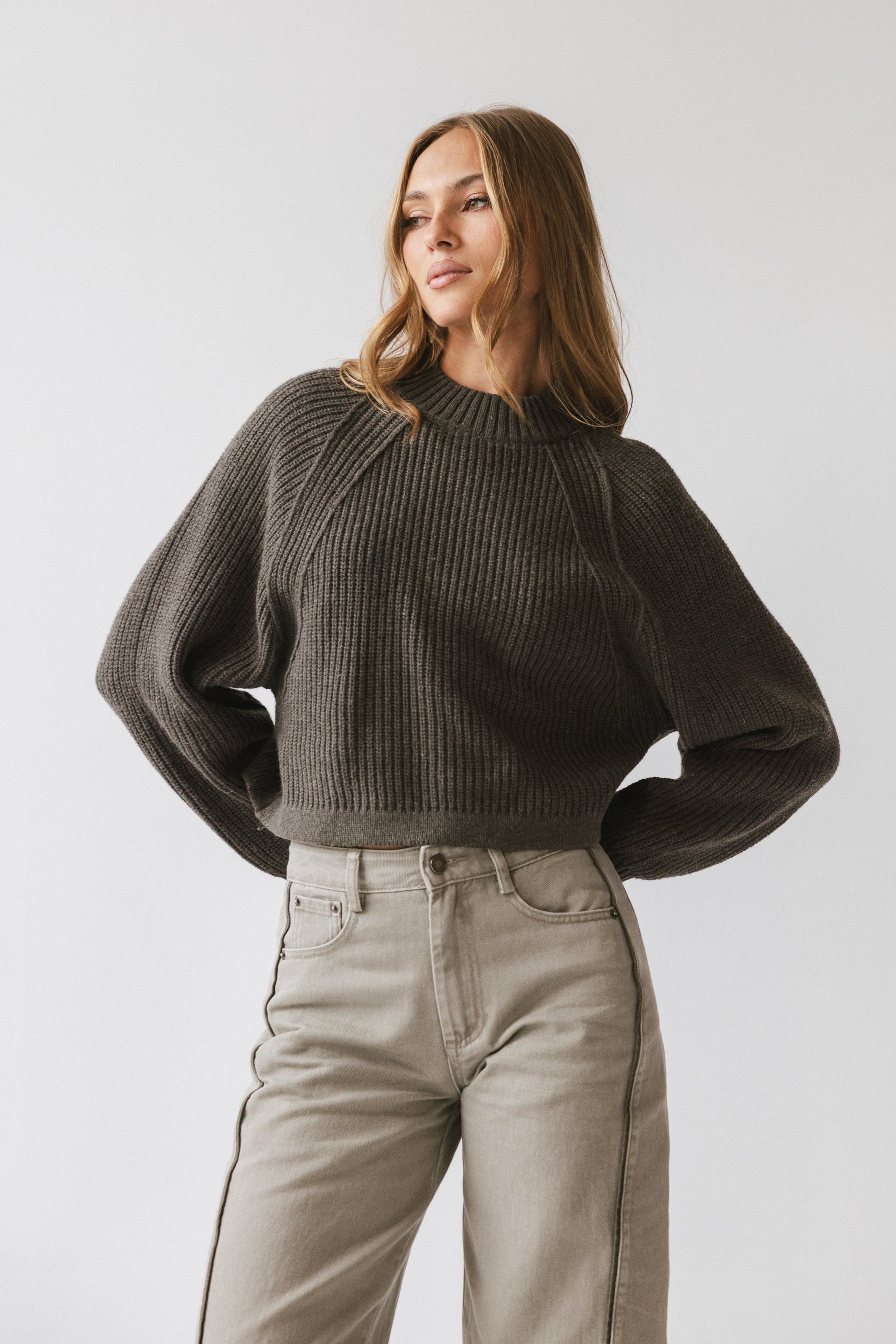 Shayla Knit Sweater in Charcoal