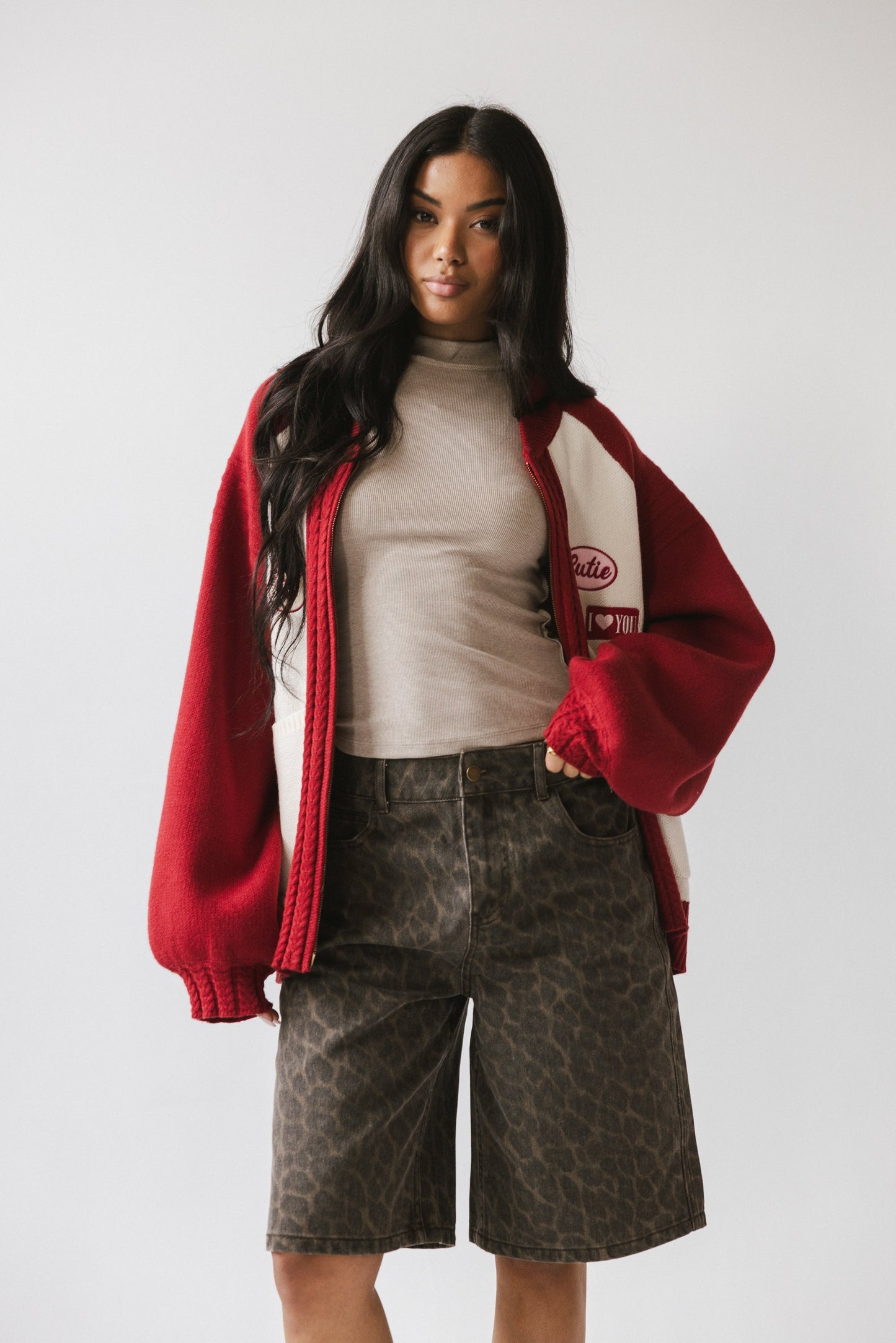 Paula Oversized Jacket in Red