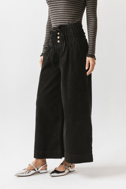 Barkley Corduroy Wide Leg Pants in Charcoal - FINAL SALE