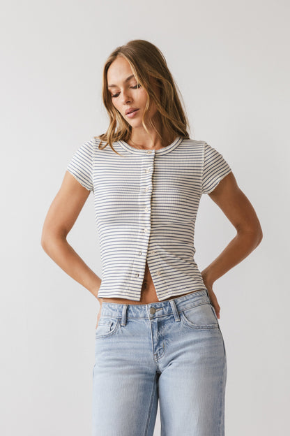 Trisha Striped Top in Blue