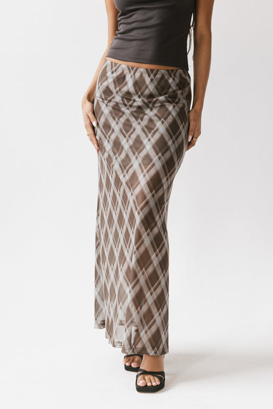 Cecily Plaid Midi Skirt