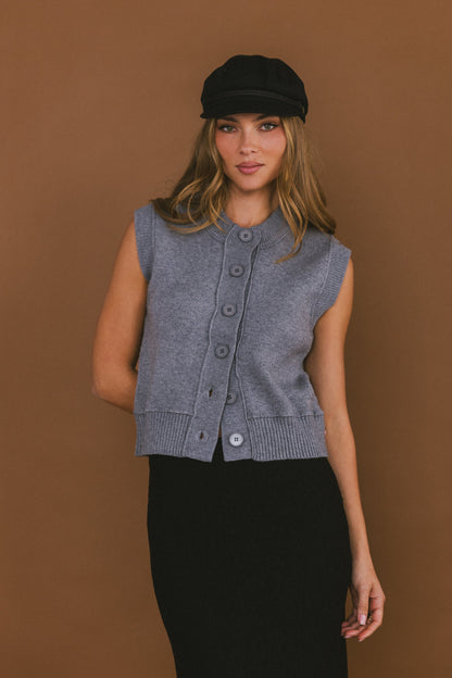 Tori Sweater Vest in Grey
