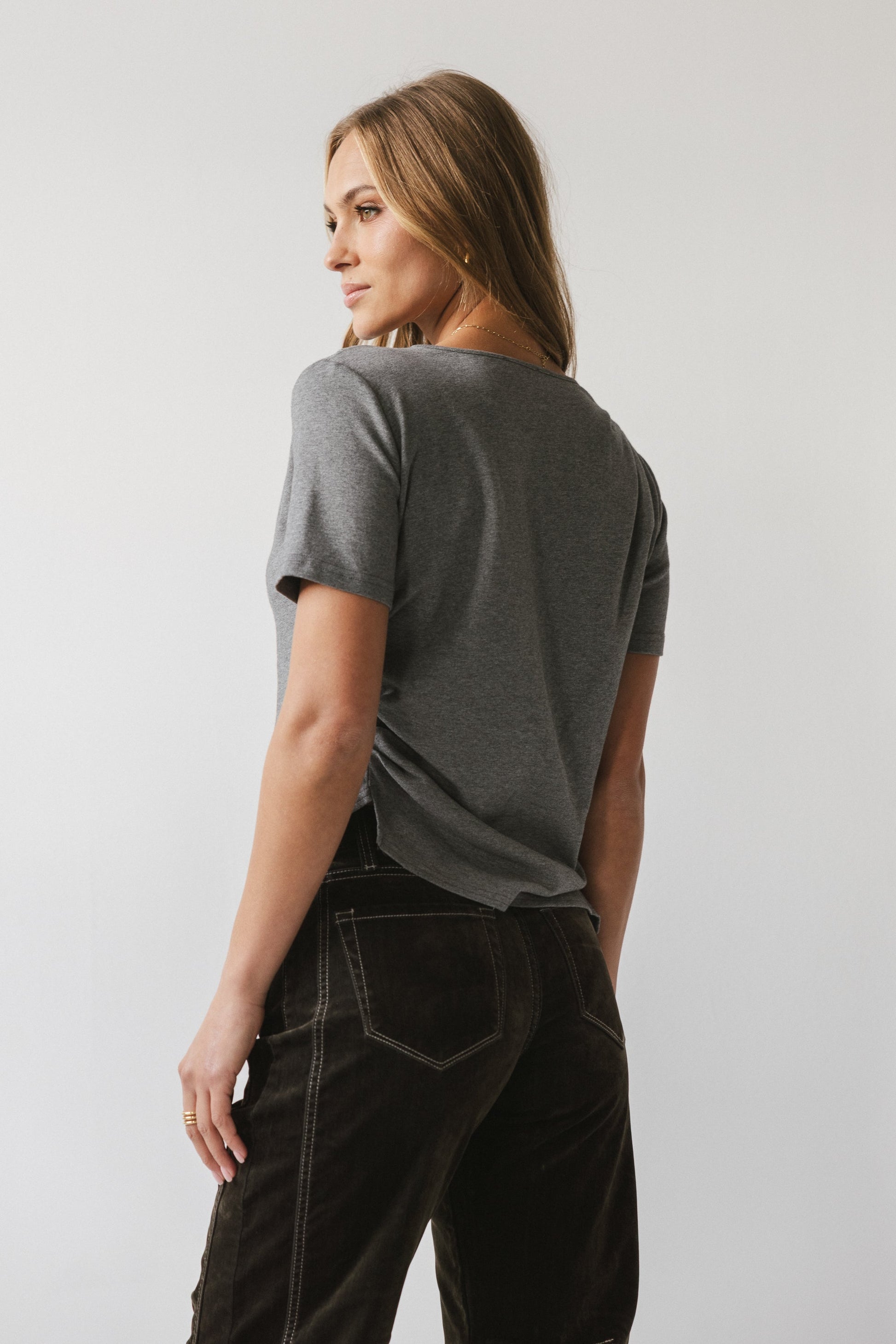 Stan Ruched Top in Grey