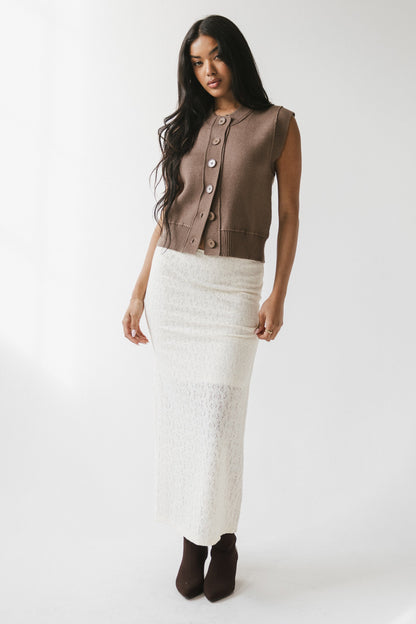Tori Sweater Vest in Taupe