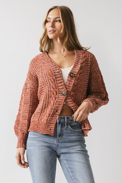 Brett Oversized Cardigan in Brick