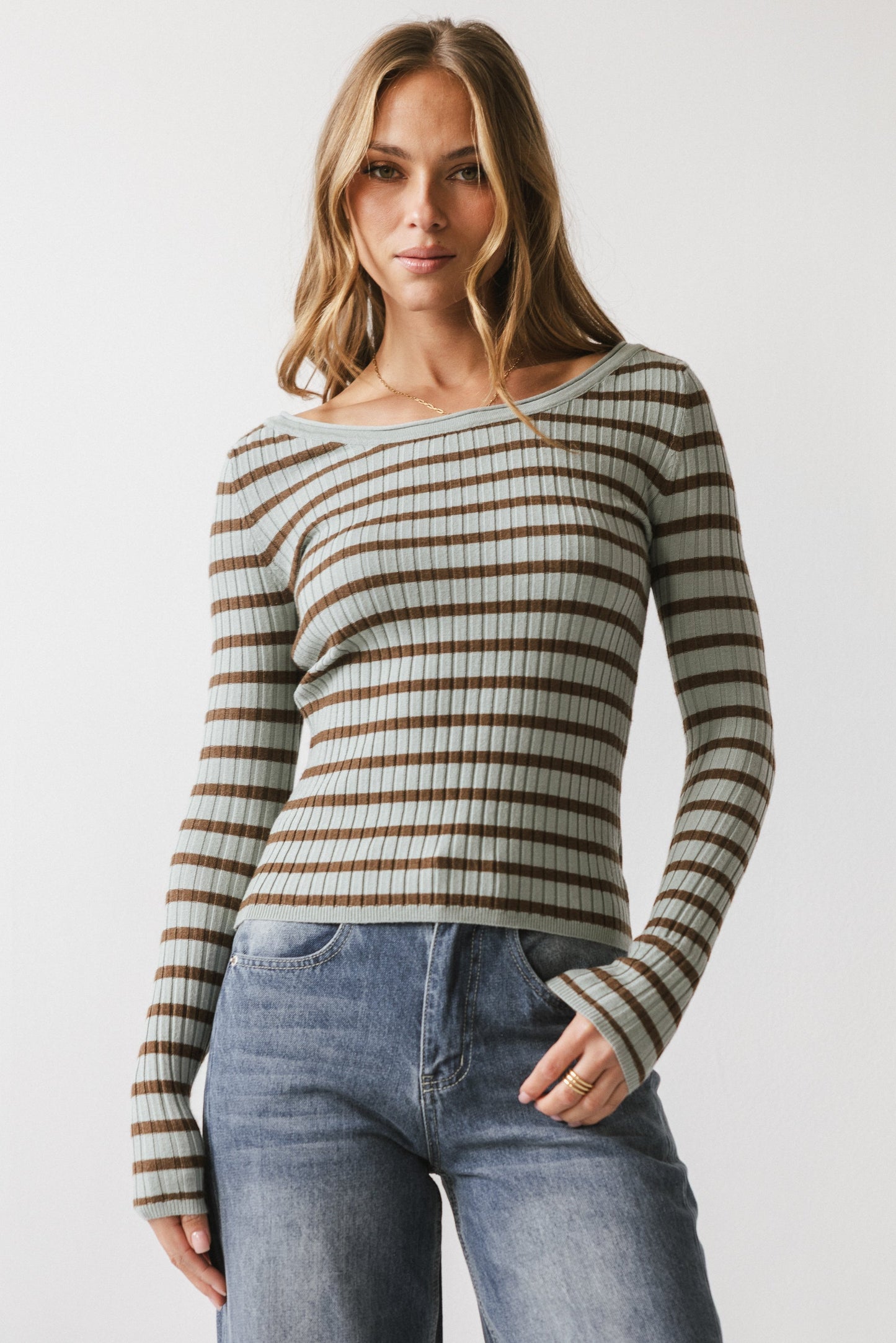 Petra Striped Sweater in Blue