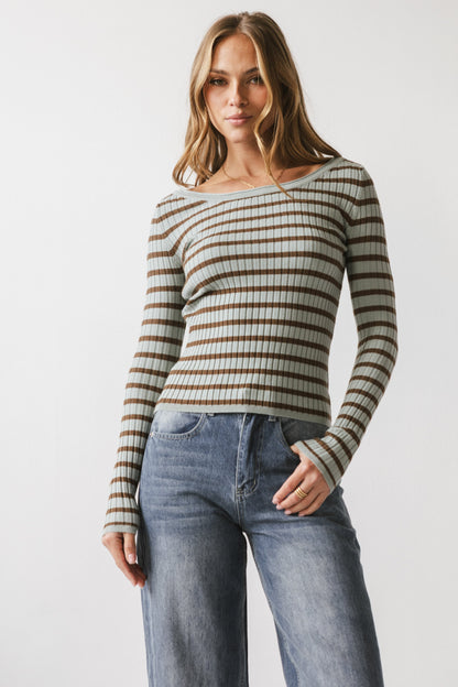 Petra Striped Sweater in Blue