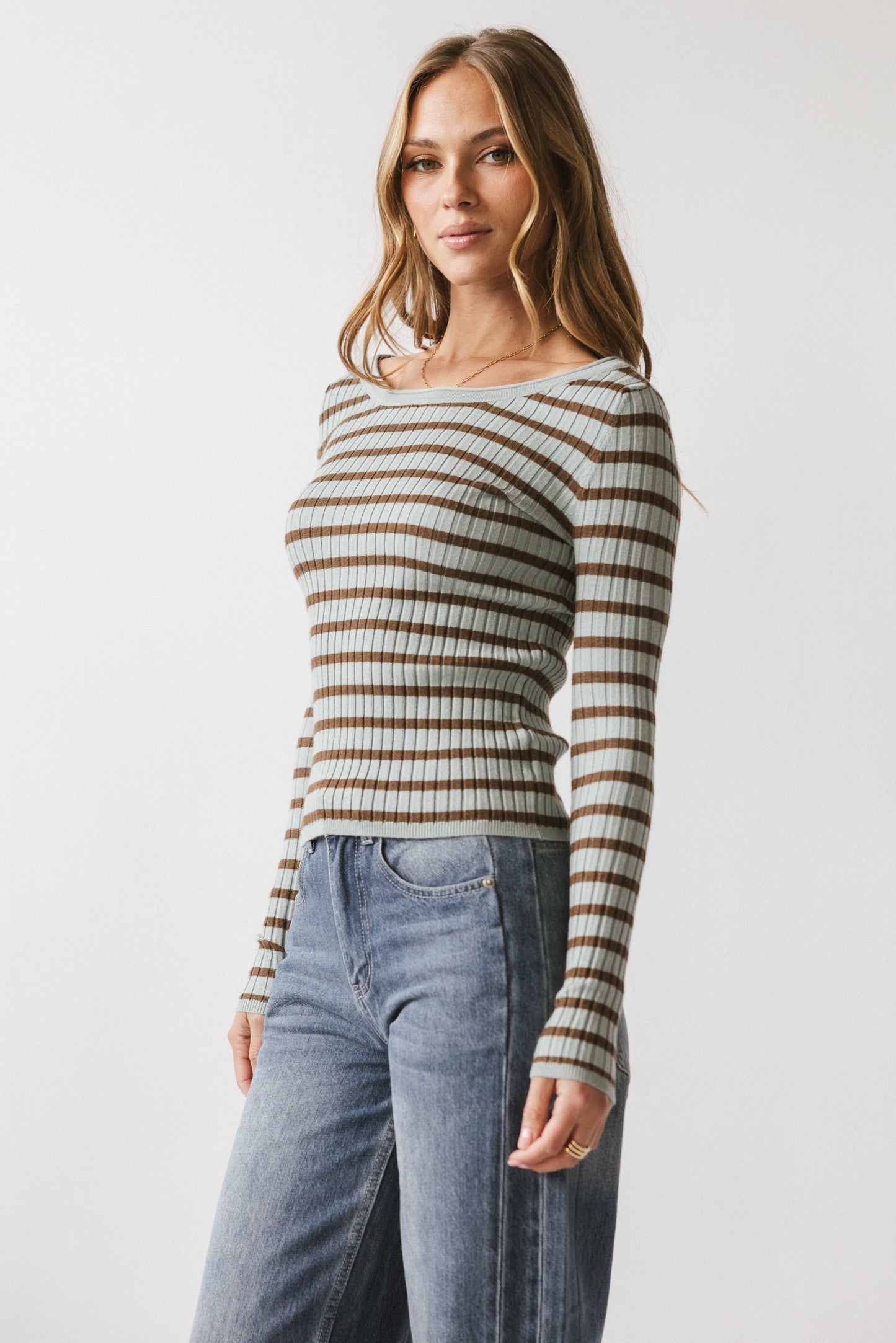 Petra Striped Sweater in Blue