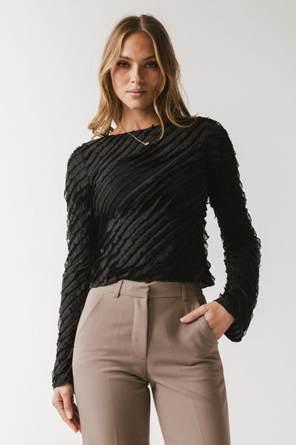 Brianna Ruffle Top in Black