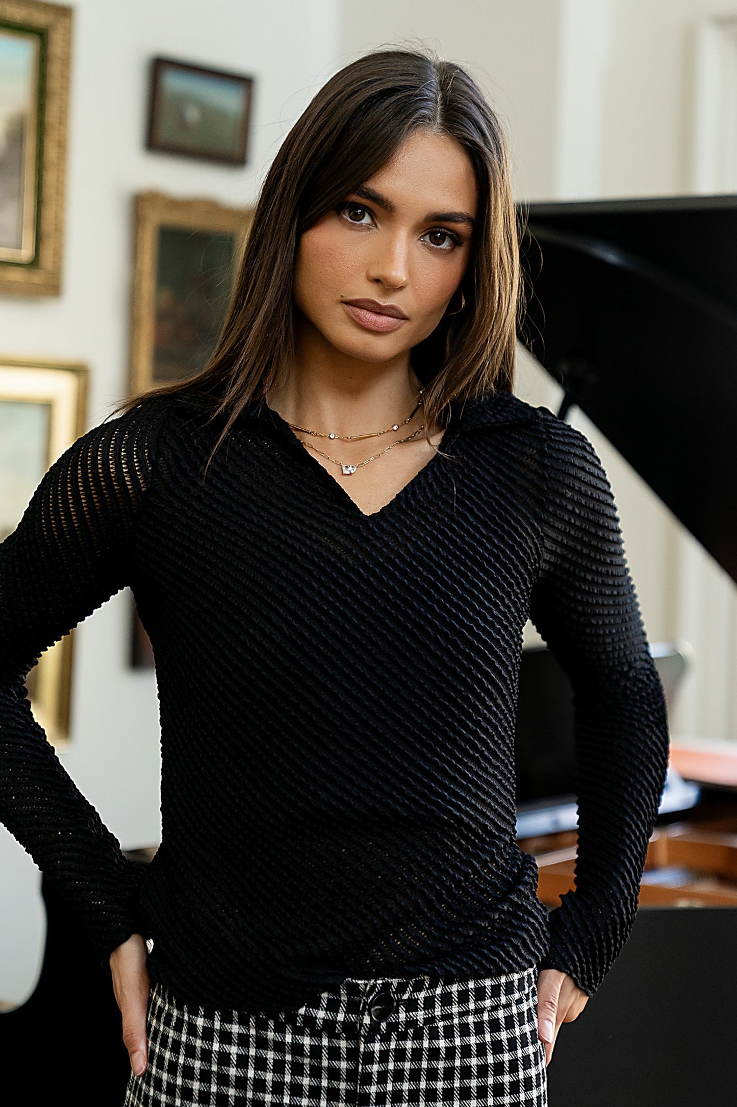 Mollie Sheer Ruffle Top