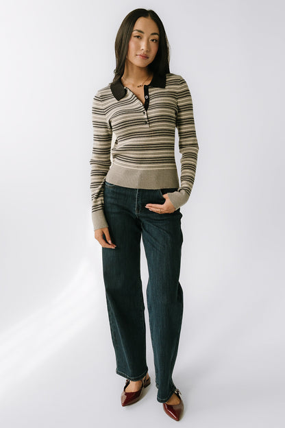Romero Striped Sweater in Grey