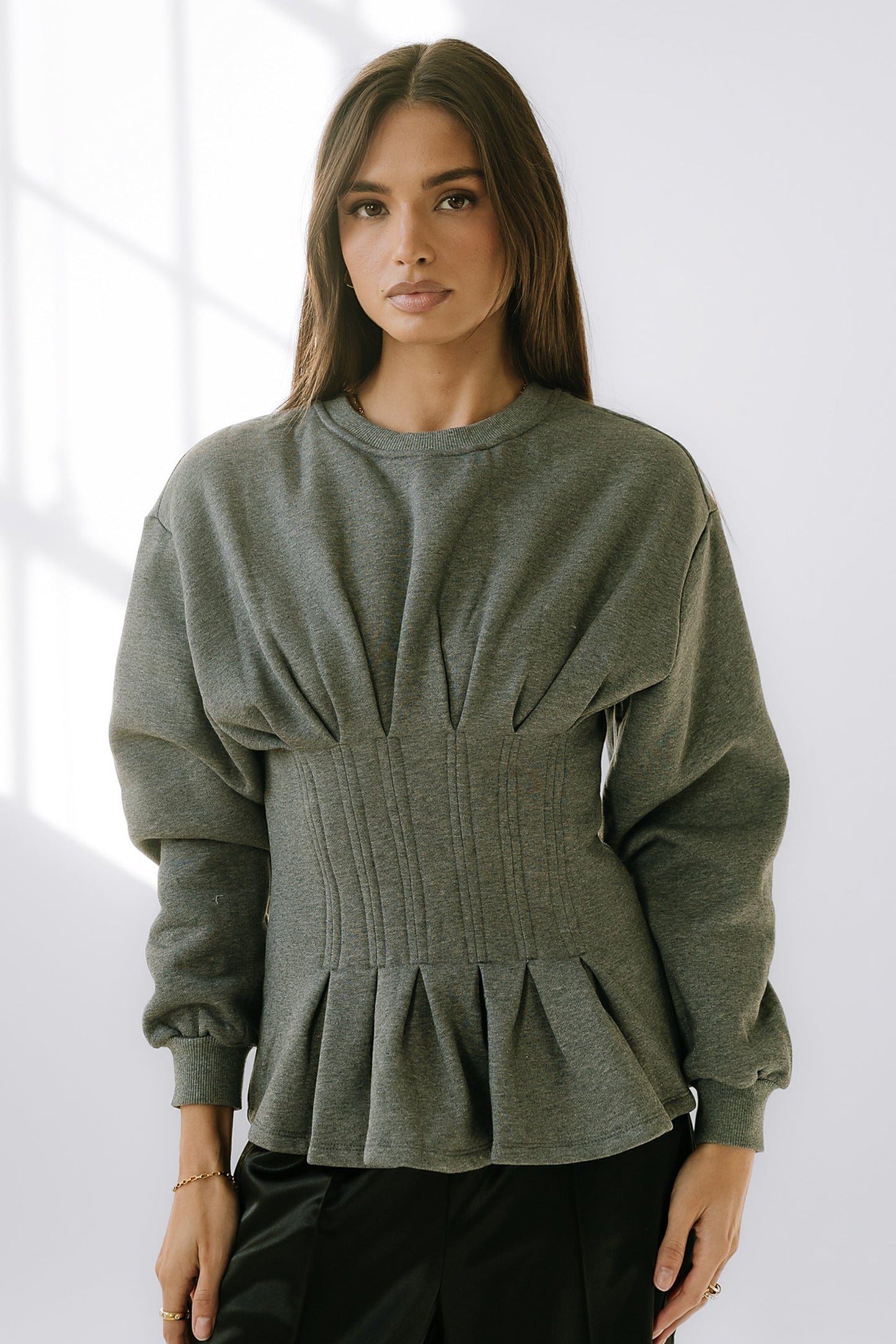 York Pleated Sweater