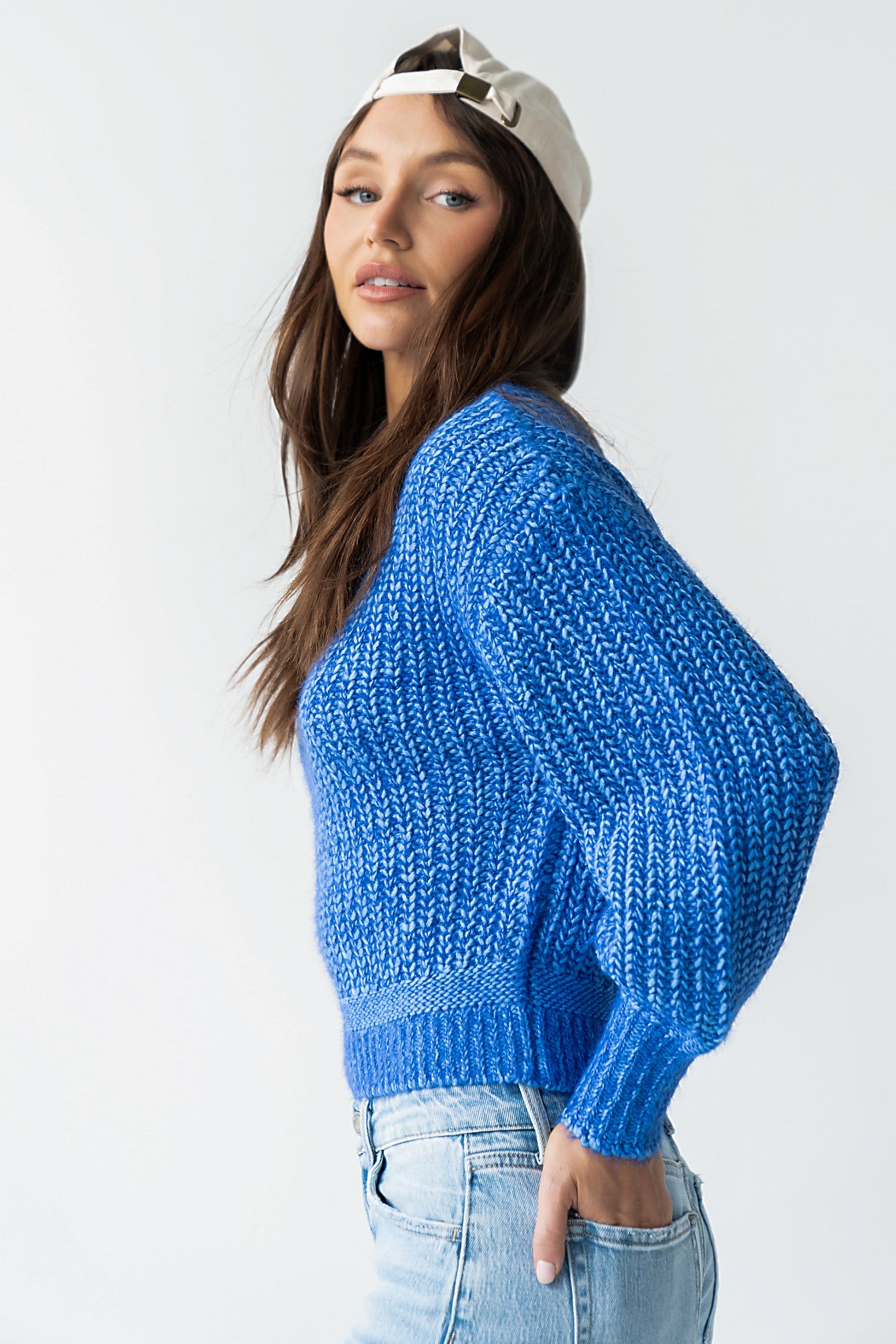 Noel Two Toned Sweater in Blue