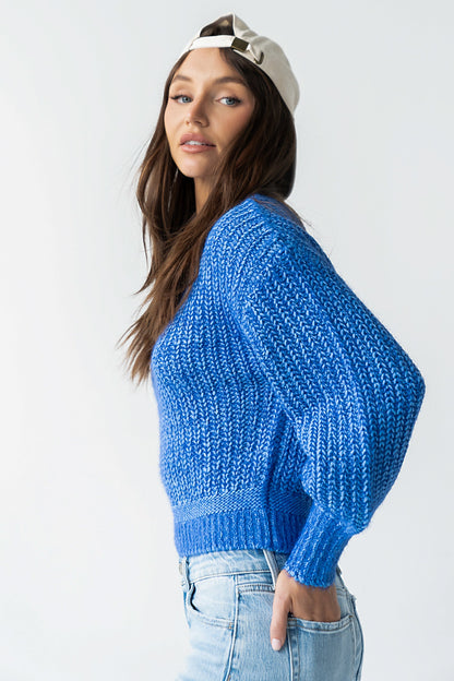 Noel Two Toned Sweater in Blue