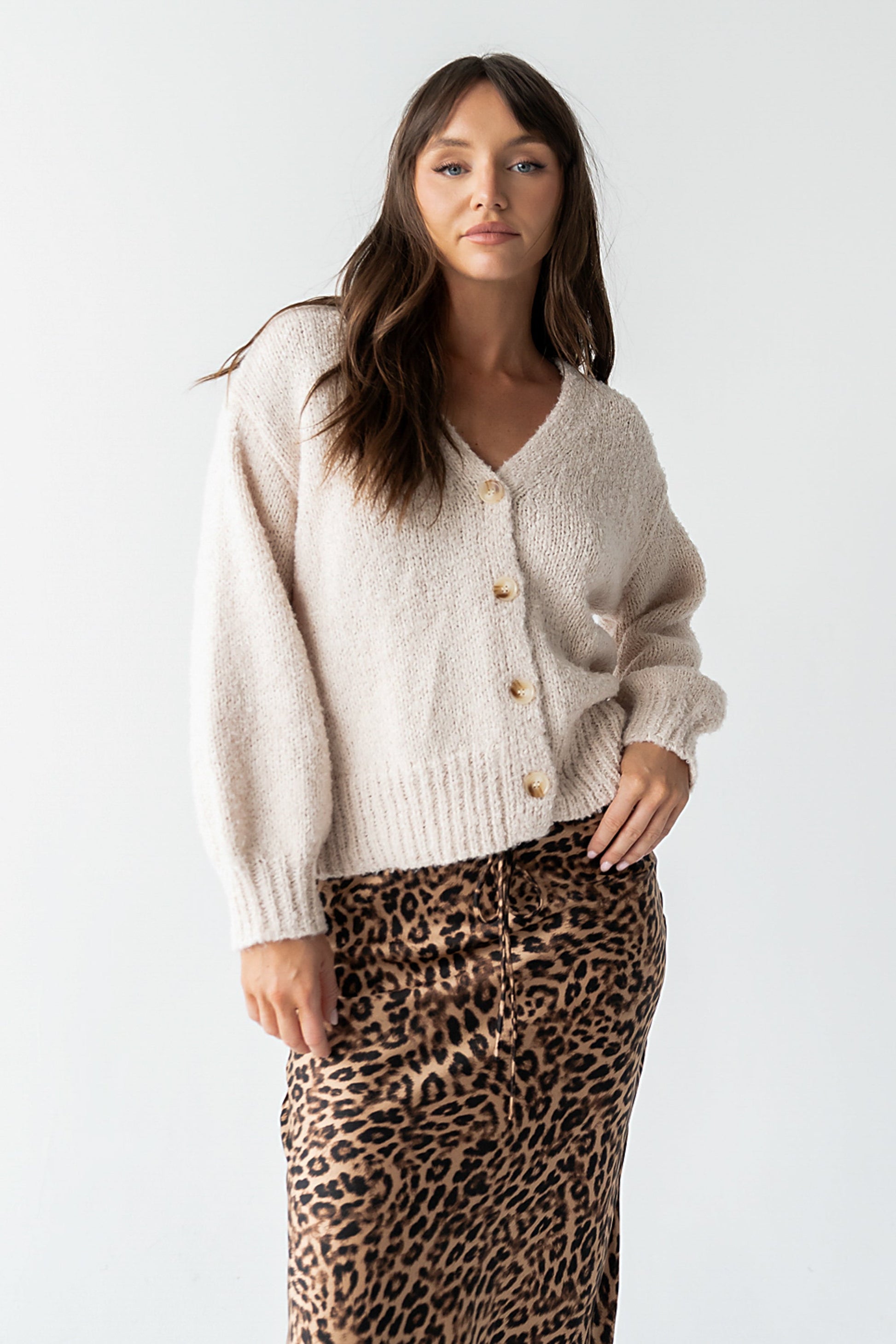 Markie Knit Cardigan in Cream