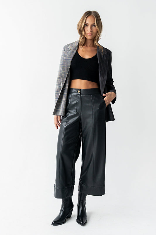 Ulani Vegan Leather Pants in Black - FINAL SALE