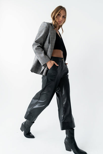 Ulani Vegan Leather Pants in Black - FINAL SALE