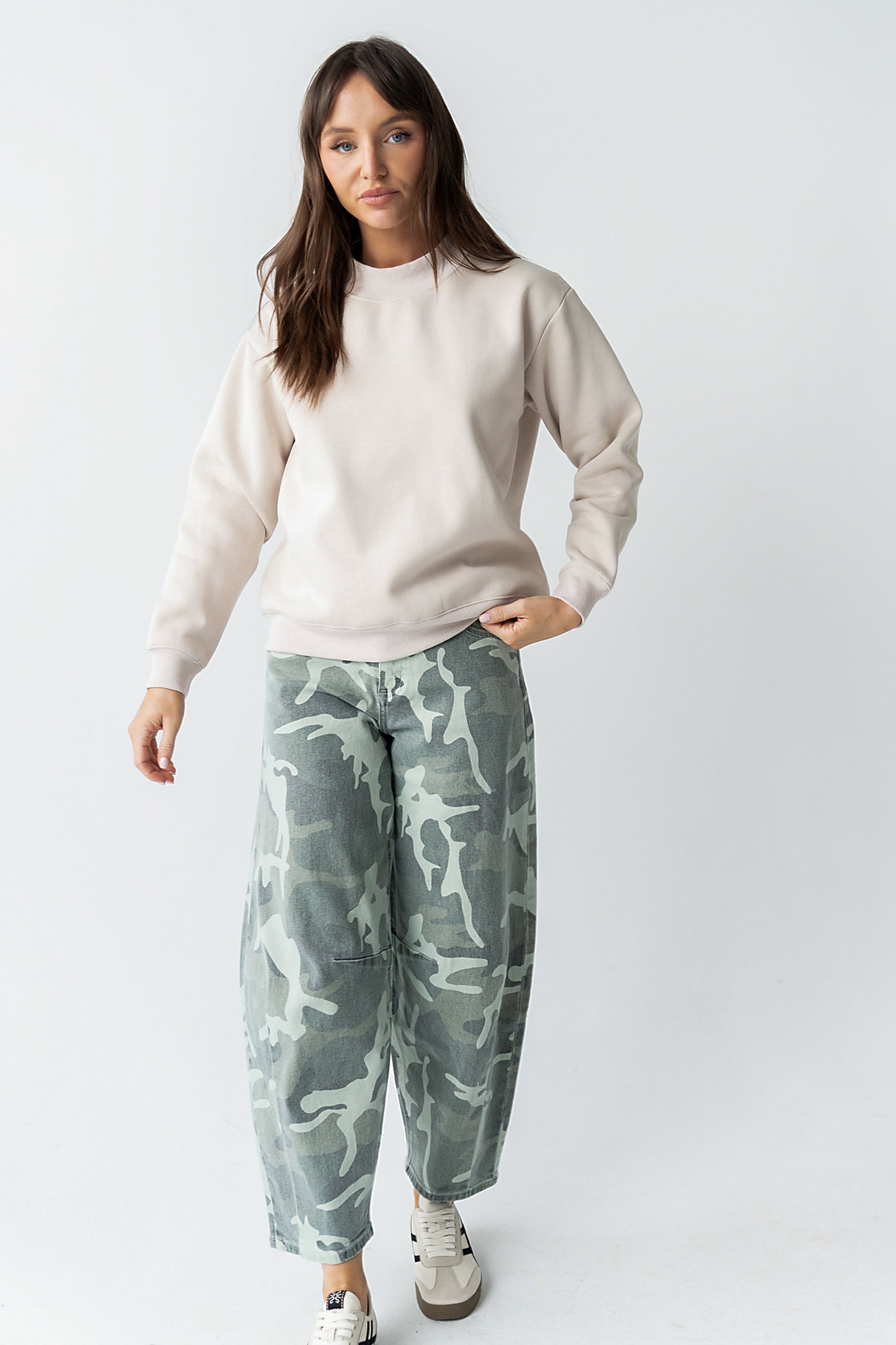 Marie Oversized Sweatshirt in Beige