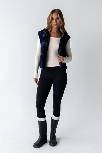 Audrey Ribbed Top in Ecru