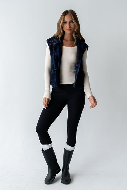 Audrey Ribbed Top in Ecru