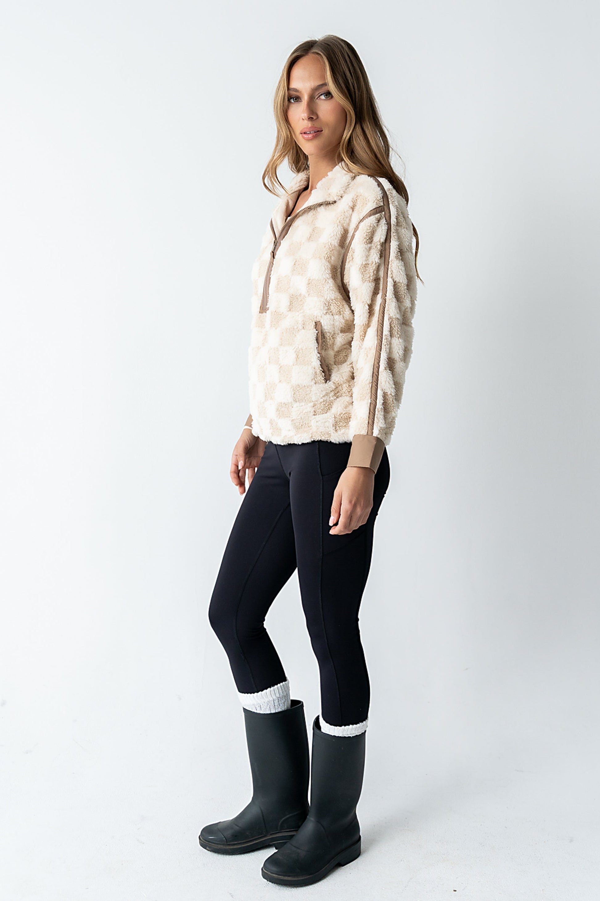Sheri Checkered Half Zip - FINAL SALE