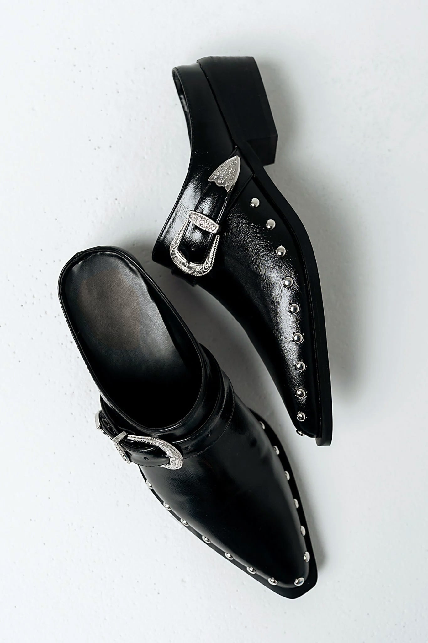 Tessa Western Mule in Black