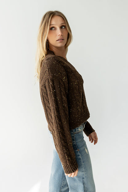 Maxine Speckled Sweater in Brown
