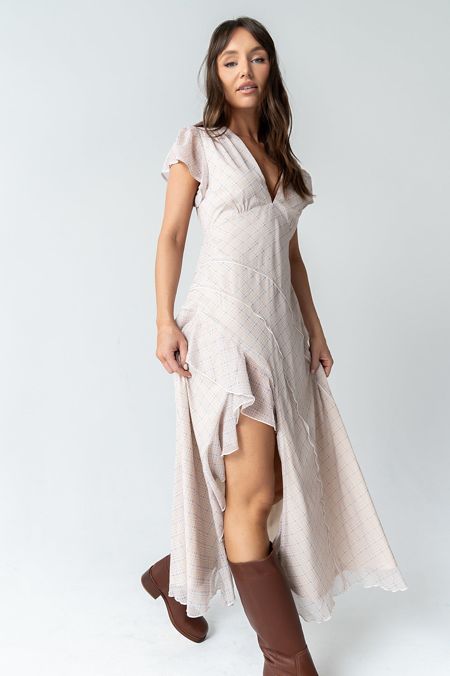 Mindy Plaid Maxi Dress