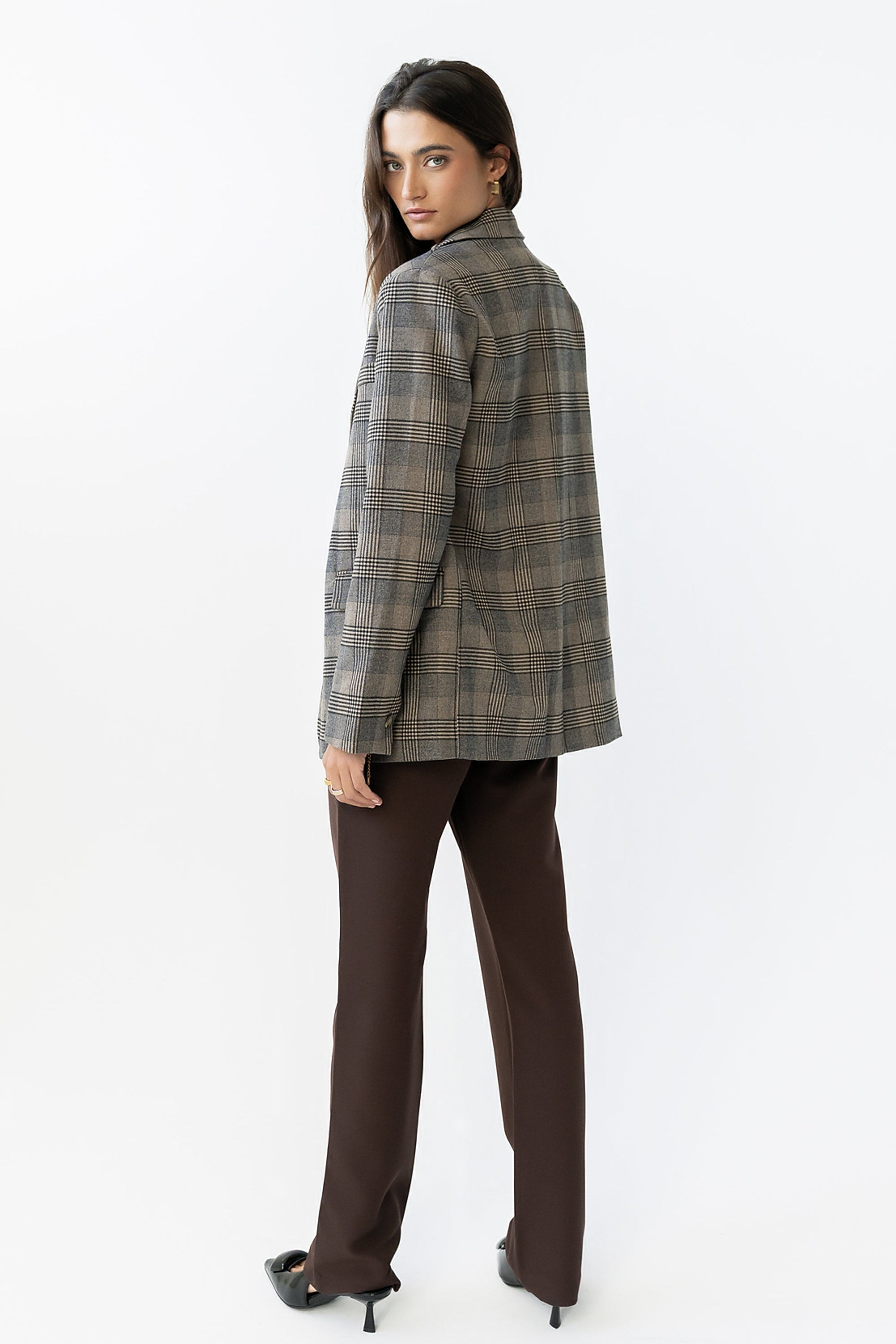 Montie Straight Leg Trousers in Brown