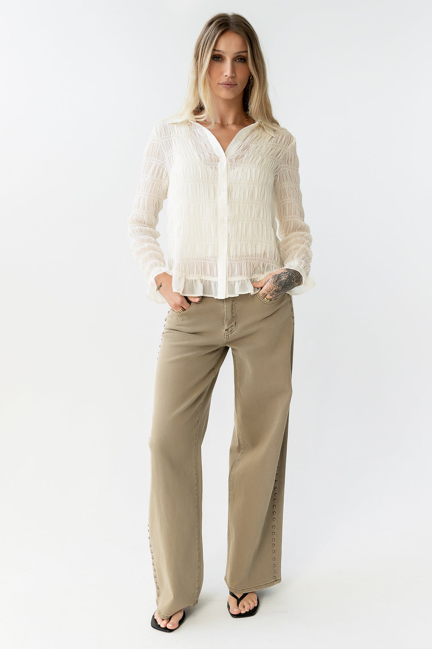 Bronco Studded Straight Leg Jeans